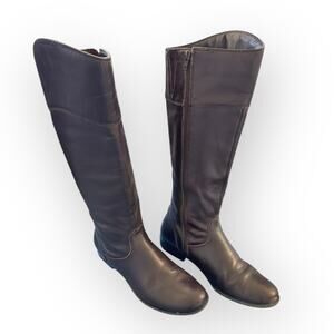 Ciao Bella Tall Brown Leather Riding Boots w Synthetic Lining Sz 8 | Winter Warm